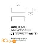 Настенный светильник Morosini Sunrise ECO SUNRISE ECO PA270 E 0592PA06SAFE - Схема