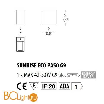 Настенный светильник Morosini Sunrise ECO PA50 G9 0590PA06SAAL - Схема