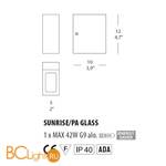 Настенный светильник Morosini Sunrise PA Glass 0080PA01CTAL - Схема