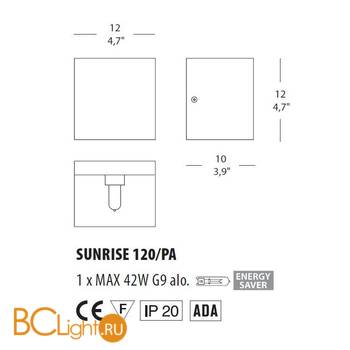 Настенный светильник Morosini Sunrise 120PA 0140PA01SVAL - Схема