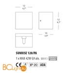 Настенный светильник Morosini Sunrise 120PA 0140PA01SVAL - Схема