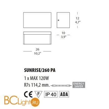 Настенный светильник Morosini Sunrise 260PA 0141PA06SAAL - Схема