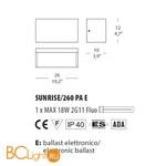 Настенный светильник Morosini Sunrise 260PA E 0141PA06SAFE - Схема