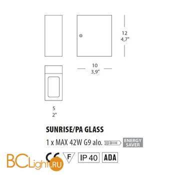 Настенный светильник Morosini Sunrise PA Glass 0080PA06CTAL - Схема