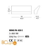 Настенный светильник Morosini Wing PA420 E 0701PA06BLFL - Схема