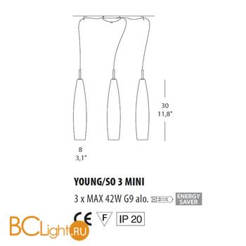 Подвесной светильник Morosini Young SO3 Mini 0184SO04BLAL - Схема