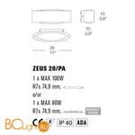 Настенный светильник Morosini Zeus 28PA 0030PA01BSAL - Схема