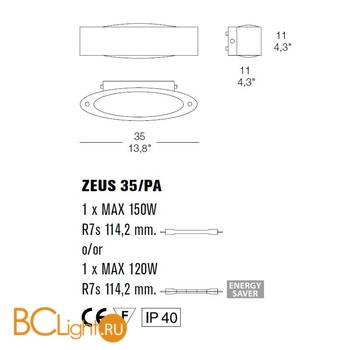 Настенный светильник Morosini Zeus 35PA 0031PA01BSAL - Схема