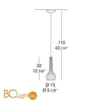Подвесной светильник MURANOdue Gallery Athena S1 Oro/Amb 0000433 - Схема
