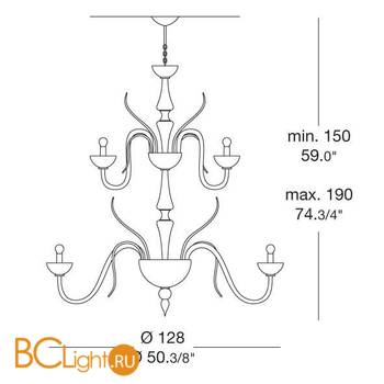 Люстра MURANOdue Gallery Belzebu L18 0000751 - Схема