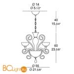 Люстра MURANOdue Gallery Bolero L3 CROMO CRIST 0000676 - Схема