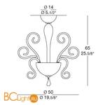 Потолочный светильник MURANOdue Gallery Bolero S 50 CROMO CRIST 0004443 - Схема