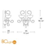 Бра MURANOdue Gallery Bolero P2 CROMO BIANCO 0000534 - Схема