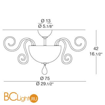 Потолочная люстра MURANOdue Gallery Bolero PL75 crystal 0000379 - Схема