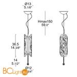 Подвесной светильник MURANOdue Gallery CHARME S 0000421 - Схема