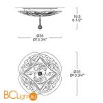 Настенно-потолочный светильник MURANOdue Gallery Charme P-PL 35 ALOGENA PLATINO 0000450 - Схема