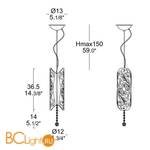 Подвесной светильник MURANOdue Gallery Charme S Oro 0000413 - Схема