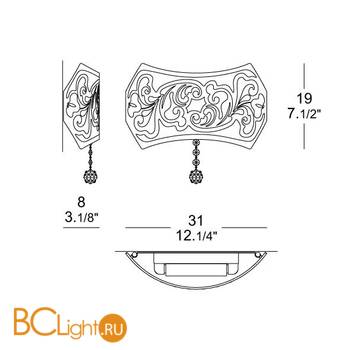 Бра MURANOdue Gallery Charme P Oro 0000481 - Схема