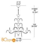 Люстра MURANOdue Gallery Couture L8 Nero 0000657 - Схема