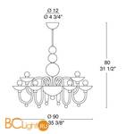 Люстра MURANOdue Gallery Danieli L12 Cristallo / Cromo 0000764 - Схема