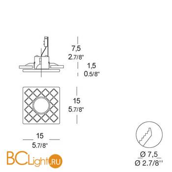 Встраиваемый светильник MURANOdue Gallery Diamante F 0000317 - Схема