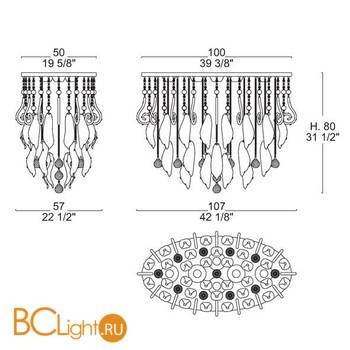 Потолочный светильник MURANOdue Gallery Elysee PL 100 Cristallo 0000408 - Схема
