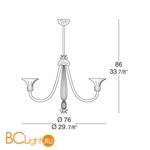 Люстра MURANOdue Gallery 488 L6 Cristallo 0000667 - Схема