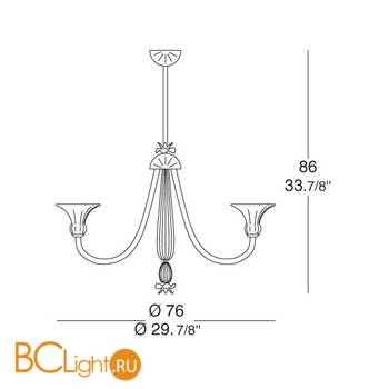 Люстра MURANOdue Gallery 488 LAMPADARIO L6 AMBRA 0000669 - Схема