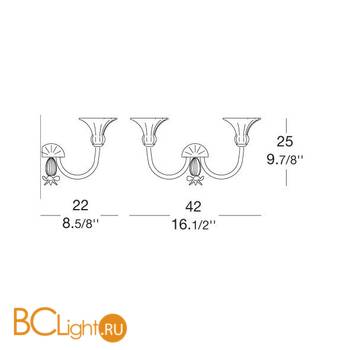 Бра MURANOdue Gallery 488 P2 amber 0000519 - Схема