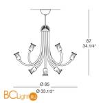 Люстра MURANOdue Gallery 599 L9 Cromo Cristallo 0000672 - Схема