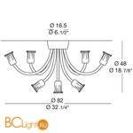 Потолочная люстра MURANOdue Gallery 599 PL9 Cromo Cristallo 0000376 - Схема