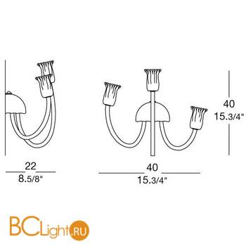 Бра MURANOdue Gallery 599 P3 Cromo Cristallo 0000527 - Схема