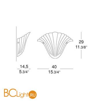 Бра MURANOdue Gallery 649 P Cristallo Graniglia 0000508 - Схема