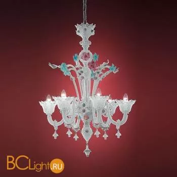 Люстра MURANOdue Gallery 700 L6 Acquamare Rosa/Cromo 0000694