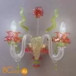 Бра MURANOdue Gallery 701 P2 Crystal+pink+green+gold 0000547