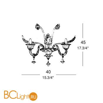 Бра MURANOdue Gallery 703 P2 pink 0000553 - Схема