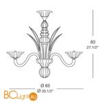 Люстра MURANOdue Gallery 706 L6 Cristallo / Cromo 0000710 - Схема