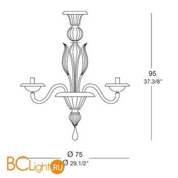 Люстра MURANOdue Gallery 711 L6 Cristallo / Oro 0000731 - Схема