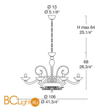 Люстра MURANOdue Gallery Orleans L12 Nero Cristallo 0000737 - Схема