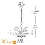 Люстра MURANOdue Gallery Orleans L12 Nero Cristallo 0000737 - Схема