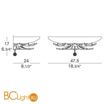 Бра MURANOdue Gallery Orleans P Nero Cristallo 0000586 - Схема