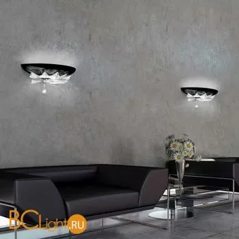 Бра MURANOdue Gallery Orleans P Nero Cristallo 0000586