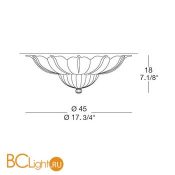 Потолочный светильник MURANOdue Gallery Penelope PL45 Cristallo Graniglia 0000368 - Схема