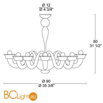 Люстра MURANOdue Gallery Serenissima L12 0000773 - Схема