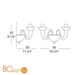 Бра MURANOdue Gallery Parigi Serenissima P2 0000615 - Схема