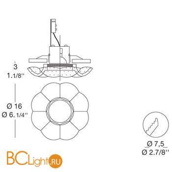 Встраиваемый светильник MURANOdue Gallery Sirio F Cristallo Graniglia 0000324 - Схема