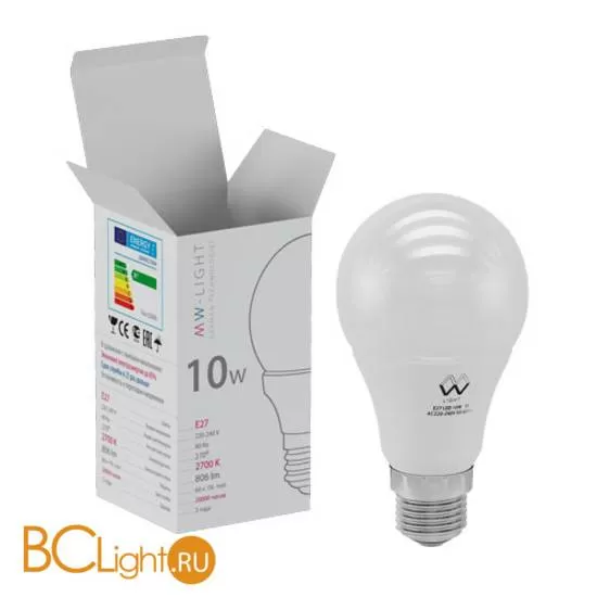 Лампа MW-Light E27 LED 10W 220V 806 lm 2700К LBMW27A09