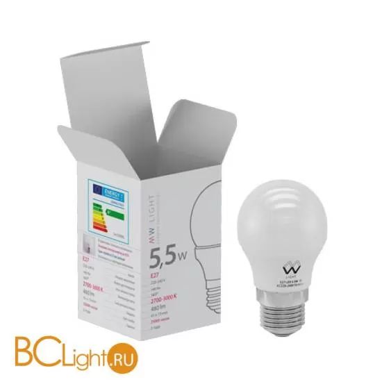 Лампа MW-Light E27 LED 5,5W 220V 480 lm 2700К LBMW27G01