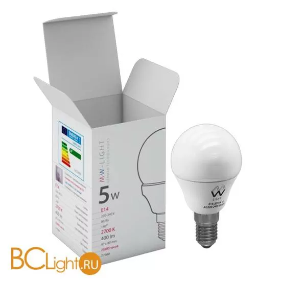 Лампа MW-Light E14 LED 5W 220V 400 lm 2700К LBMW14A01