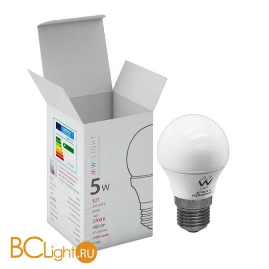 Лампа MW-Light E27 LED 5W 220V 400 lm 2700К LBMW27A01